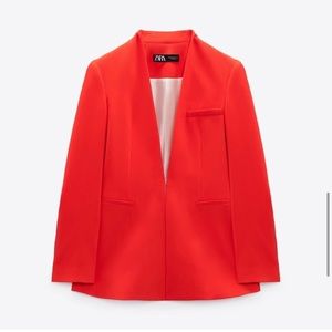 NWT Zara Lapelless Fitted Blazer in XS
